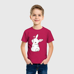 Футболка хлопковая детская Милая зайка, цвет: маджента — фото 2