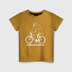 Детская футболка Бигфут на велосипеде
