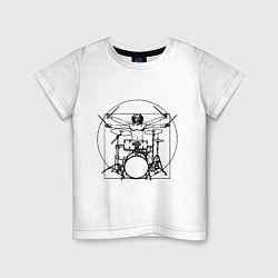 Детская футболка Vitruvian drummer