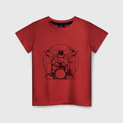 Детская футболка Vitruvian drummer