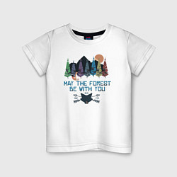 Детская футболка Горы, лес и лиса