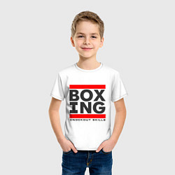 Футболка хлопковая детская Boxing knockout skills, цвет: белый — фото 2