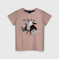 Детская футболка Медведь - зомби, окруженный летучими мышами - Hall