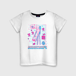 Детская футболка Неоновый Эндермен - Майкрафт