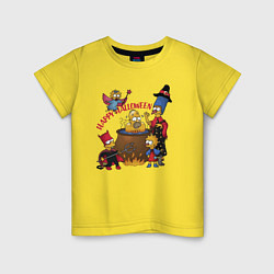 Детская футболка Семейка Симпсонов варит в адском котле главу семей