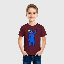 Футболка хлопковая детская Роблокс - Синий, цвет: меланж-бордовый — фото 2