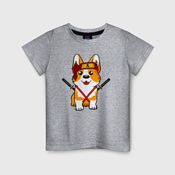Детская футболка Корги - самурай