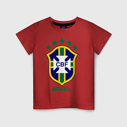 Футболка хлопковая детская Brasil CBF, цвет: красный