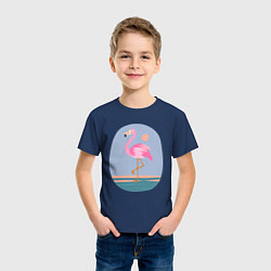 Футболка хлопковая детская Фламинго, цвет: тёмно-синий — фото 2