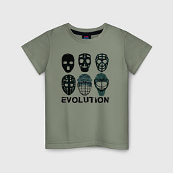Детская футболка Эволюция вратарских масок
