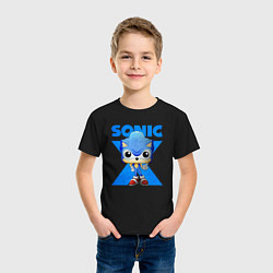 Футболка хлопковая детская Funko pop Sonic, цвет: черный — фото 2