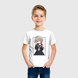Футболка хлопковая детская Грустная Дзюнко - Зомбилэнд Сага Месть, цвет: белый — фото 2