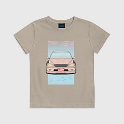 Футболка хлопковая детская Toyota Altezza stance, цвет: миндальный