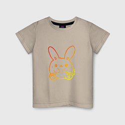 Футболка хлопковая детская Summer Bunny, цвет: миндальный