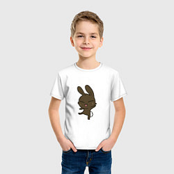 Футболка хлопковая детская Прикольный кролик, цвет: белый — фото 2
