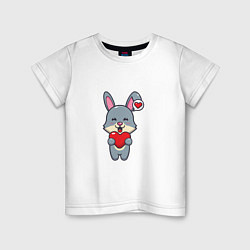 Футболка хлопковая детская Lover Bunny, цвет: белый