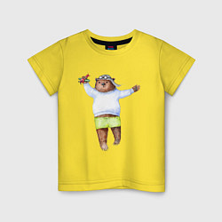 Детская футболка Мишка с самолетом