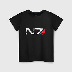 Футболка хлопковая детская Mass Effect N7 - Logotype, цвет: черный