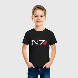 Футболка хлопковая детская Mass Effect N7 - Logotype, цвет: черный — фото 2