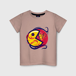 Детская футболка Pacman из ретро игры извергает пламя