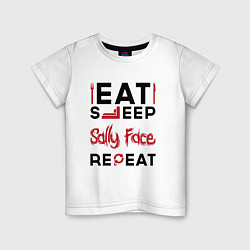 Детская футболка Надпись: eat sleep Sally Face repeat