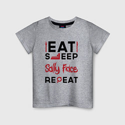 Детская футболка Надпись: eat sleep Sally Face repeat