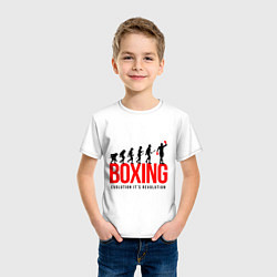 Футболка хлопковая детская Boxing evolution, цвет: белый — фото 2