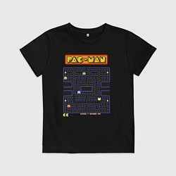 Футболка хлопковая детская Pac-Man на ZX-Spectrum, цвет: черный