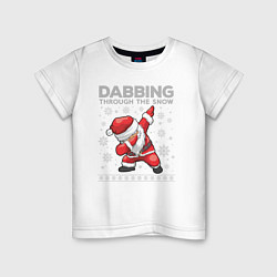 Детская футболка Through the snow Santa dabbing