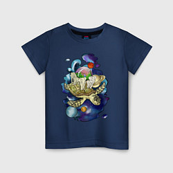 Детская футболка Плоская земля - мир на черепахе