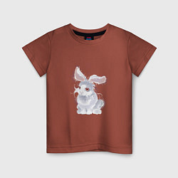Футболка хлопковая детская Пушистый кролик, цвет: кирпичный