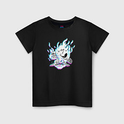 Детская футболка Cyberpunk 2077 neon samurai glitch art