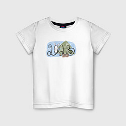 Детская футболка 2023 с кроликом и елкой