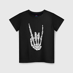 Детская футболка Рука скелета - рок