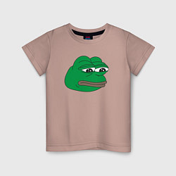 Футболка хлопковая детская Лягушонок Пепе-Frog Pepe, цвет: пыльно-розовый