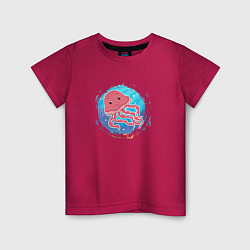 Детская футболка Мультяшная медуза под водой