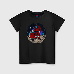 Детская футболка Санта космонавт