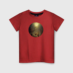 Детская футболка Полная луна над туманным замком