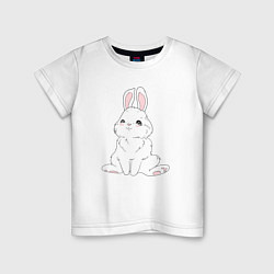 Детская футболка Милый белый зайчик с сердечками