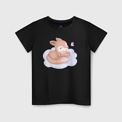 Детская футболка Милый лисёнок прилёг на облаке