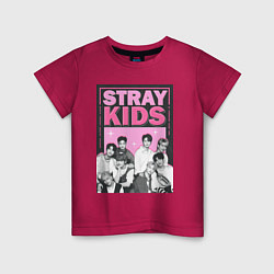 Футболка хлопковая детская Stray Kids boy band, цвет: маджента
