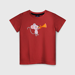 Детская футболка Мышонок с трубой
