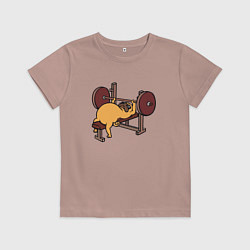 Детская футболка Мопс - крутой пауэрлифтер!