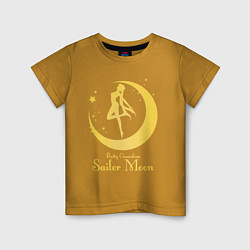 Футболка хлопковая детская Sailor Moon gold, цвет: горчичный