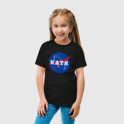Футболка хлопковая детская Катя в символе Наса, цвет: черный — фото 2
