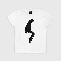 Футболка хлопковая детская Силуэт Майкла Джексона - Minimalism, цвет: белый