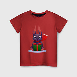 Детская футболка Новогодний кролик - подарок