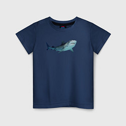 Футболка хлопковая детская Realistic shark, цвет: тёмно-синий