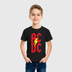 Футболка хлопковая детская AC DC logo, цвет: черный — фото 2