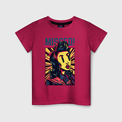 Детская футболка Девушка с чёлкой поп арт